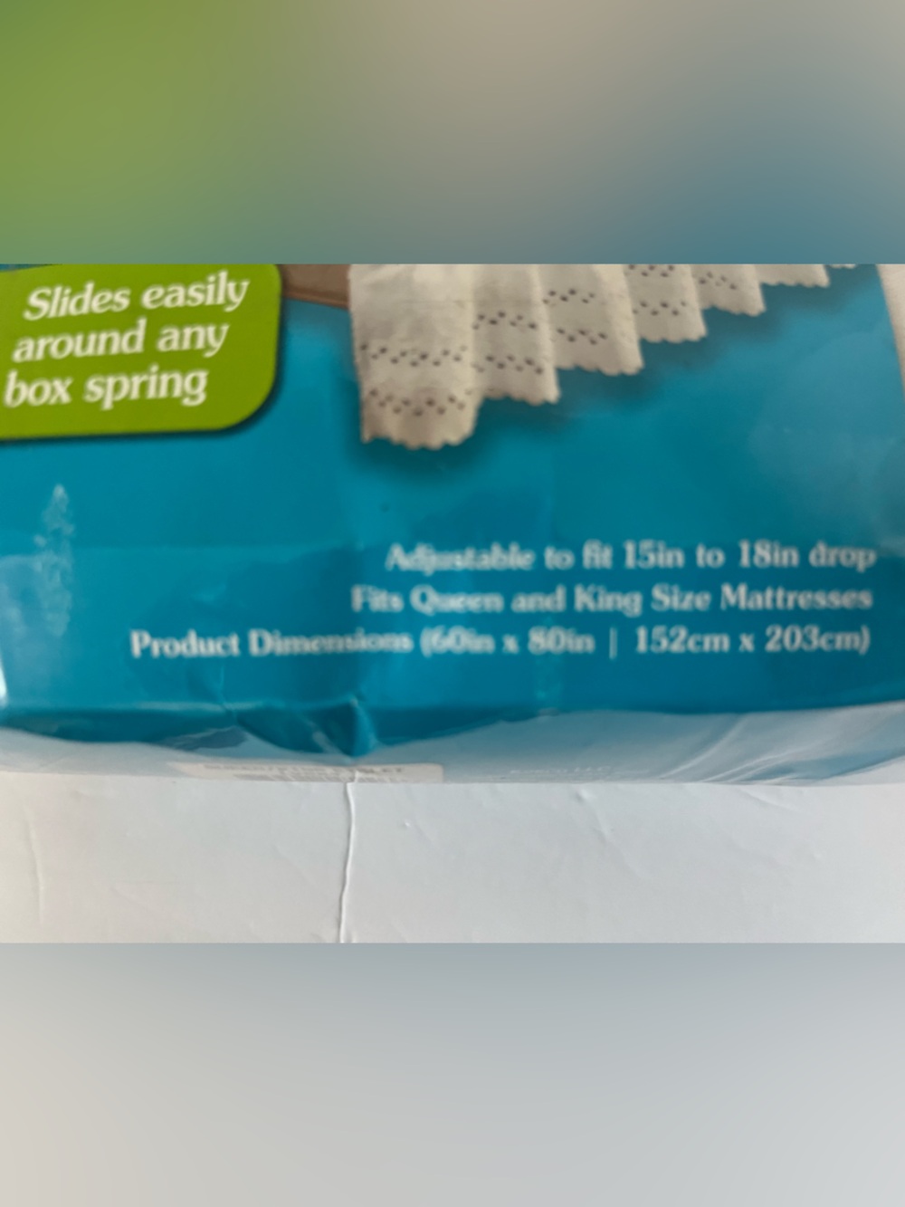 NEW Easy Fit Ivory Eyelet Wrap Around Bed Skirt Queen or King Size Mattresses - Picture 3 of 4